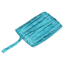 25 Yards 0.8 Inch Elastic Sequins Trim Flat Sequin Paillette Laser Turquoise