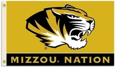 BSI PRODUCTS, INC. - Missouri Tigers 3’x5’ Flag with Heavy-Duty Brass...