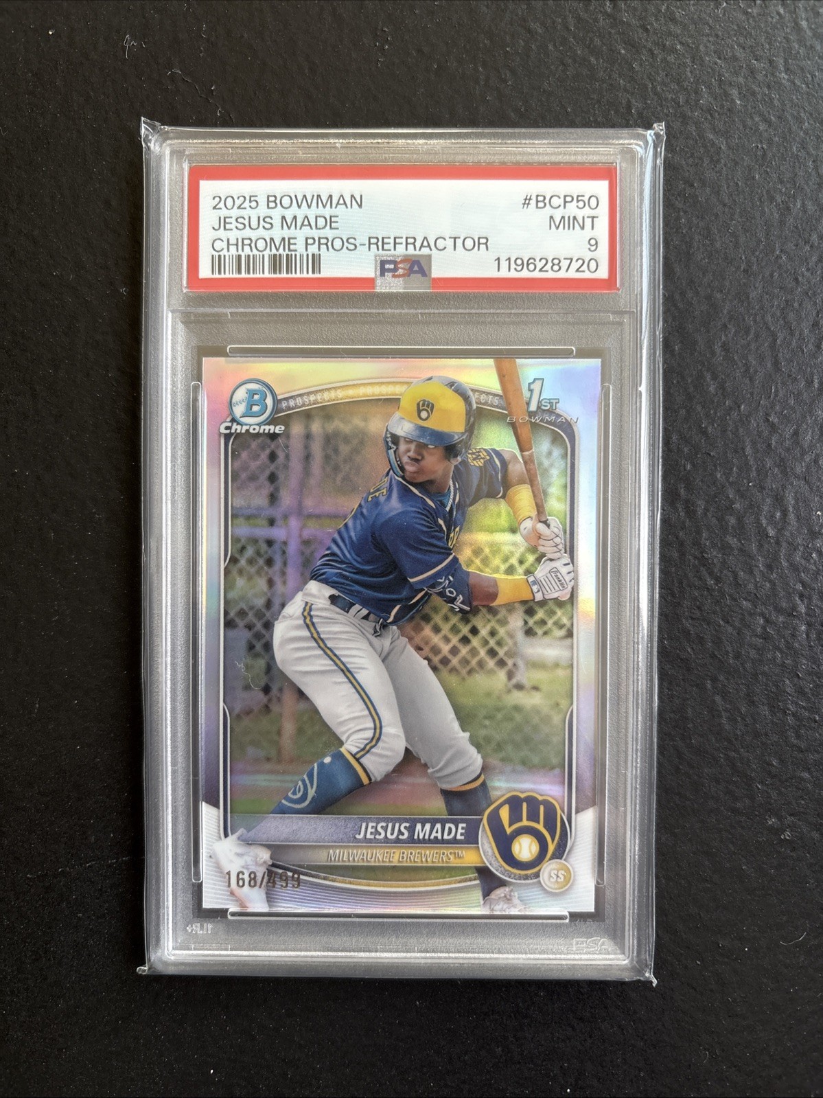 2025 Bowman - Chrome Prospects #BCP-50 Jesus Made Refractor /499 PSA 9