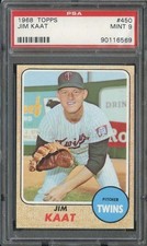 1968 TOPPS #450 JIM KAAT PSA 9 TWINS HOF *B68456