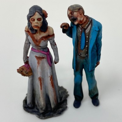 Zombie Ehepaar Hochzeit 1:24, 35, 48, 72 - Modellbau Resin Figuren, Miniatur Set