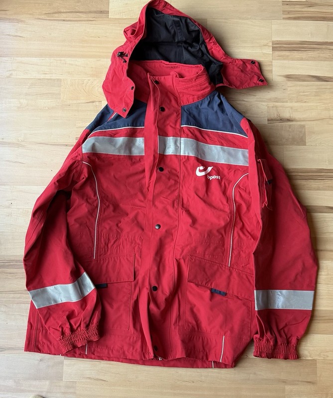 Large Red Used barely worn BPost Rain Jacket Size 7