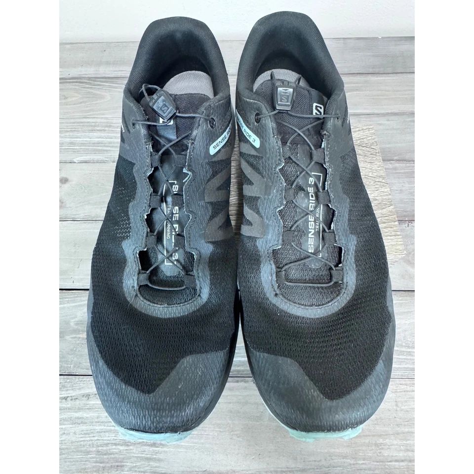 Salomon Sense Ride 3 Quicklace Trail Running Zapatos Atléticos Negros Para Hombre Talla 14 Foto 2 de 4