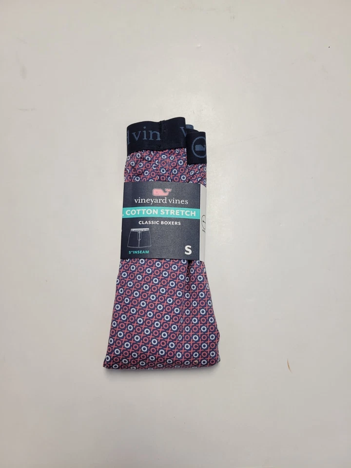 Nova Roupa Íntima Boxer Clássica VINEYARD VINES Masculina PEQUENA P Azul Estampa Vermelha - Imagem 3 de 4