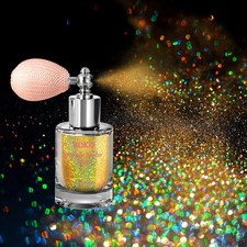 Holographic Gold Body Glitter Spray for Face Hair and Body Sparkling Shine