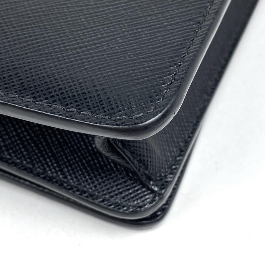 PRADA Chain Wallet Long Wallet Shoulder Bag Saffiano Leather Black #BS1209 thumbnail 3