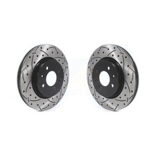 Front Coated Drilled Slotted Disc Brake Rotors Pair For Kia Rio Hyundai Accent