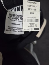 PINK Victoria's Secret Pullover Hoodie Striped Logo Pockets Fleece Cotton M
