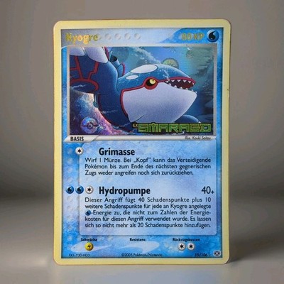 Kyogre Stamped Reverse Holo Pokemon Karte Deutsch 15/106 EX Smaragd