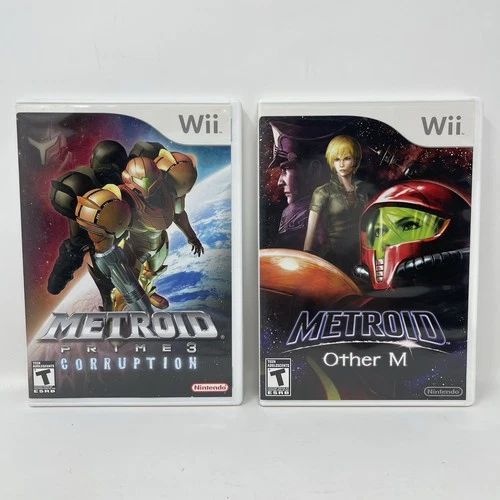 Lot Metroid Prime 3 Corruption (CIB) & Metroid Other M (No Manual) Nintendo Wii