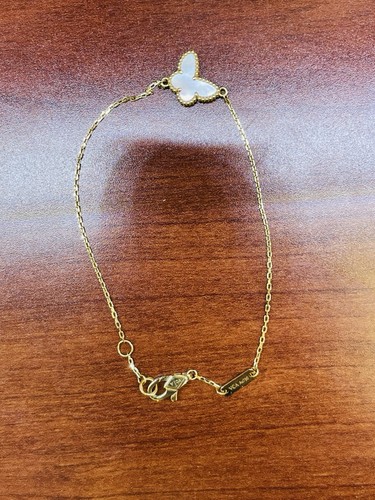 Van Cleef & Arpels Sweet Butterfly Bracelet Mother Of Pearl 18K Yellow 7 Inch
