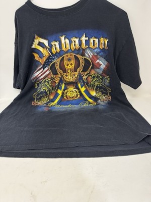 Sabaton Band Black T-Shirt Size  Lg 2012 Swedish Empire Tour Preowned