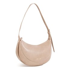 Vegan Leather Crossbody Fashion Shoulder Bag Purse with Crescent-khaki