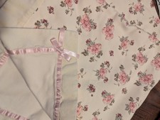 VTG Gymboree 2004 Girls Pink Floral Reversible Blanket Cotton 29x32