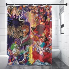 Best Anime Print Polyester Fabric Waterproof Shower Curtain Bathroom Decor