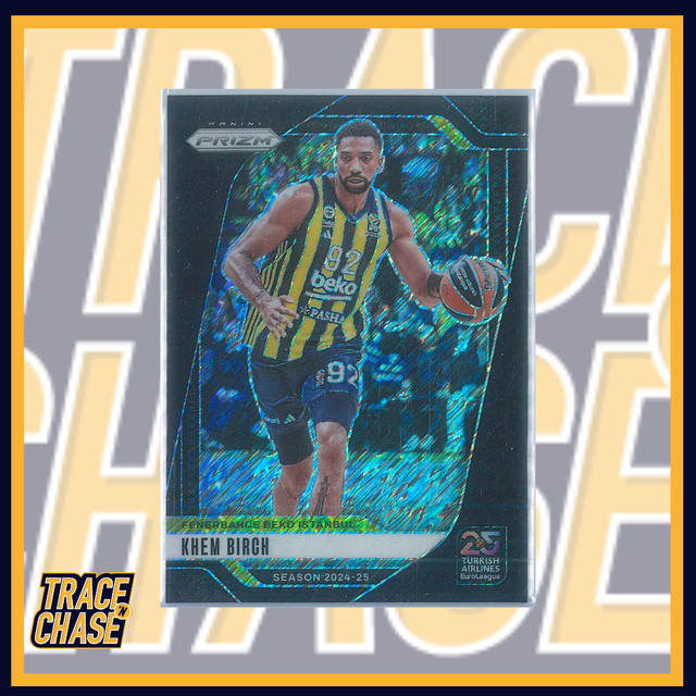 2024-25 Panini Prizm Euroleague Basketball Khem Birch Black Shimmer 1/1 #60