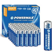 Powermax 36-Count Triple AAA Batteries, Ultra Long Lasting Alkaline Battery for