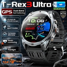 2025 New Military T-Rex 3 Ultra GPS Smart Watch 1000mAh Battery 10ATM Waterproof
