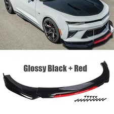 Front Bumper Lip Spoiler Splitter Gloss Black Red For Chevrolet Camaro1ltltzl1