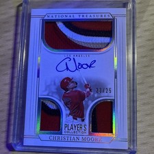 2025 Panini National Treasures #PC-CMR Christian Moore Player’s Sig #/25 Auth!