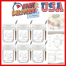 Versatile 16 oz Airtight Glass Jars with Lids & Spoons - Perfect for Meal Prep