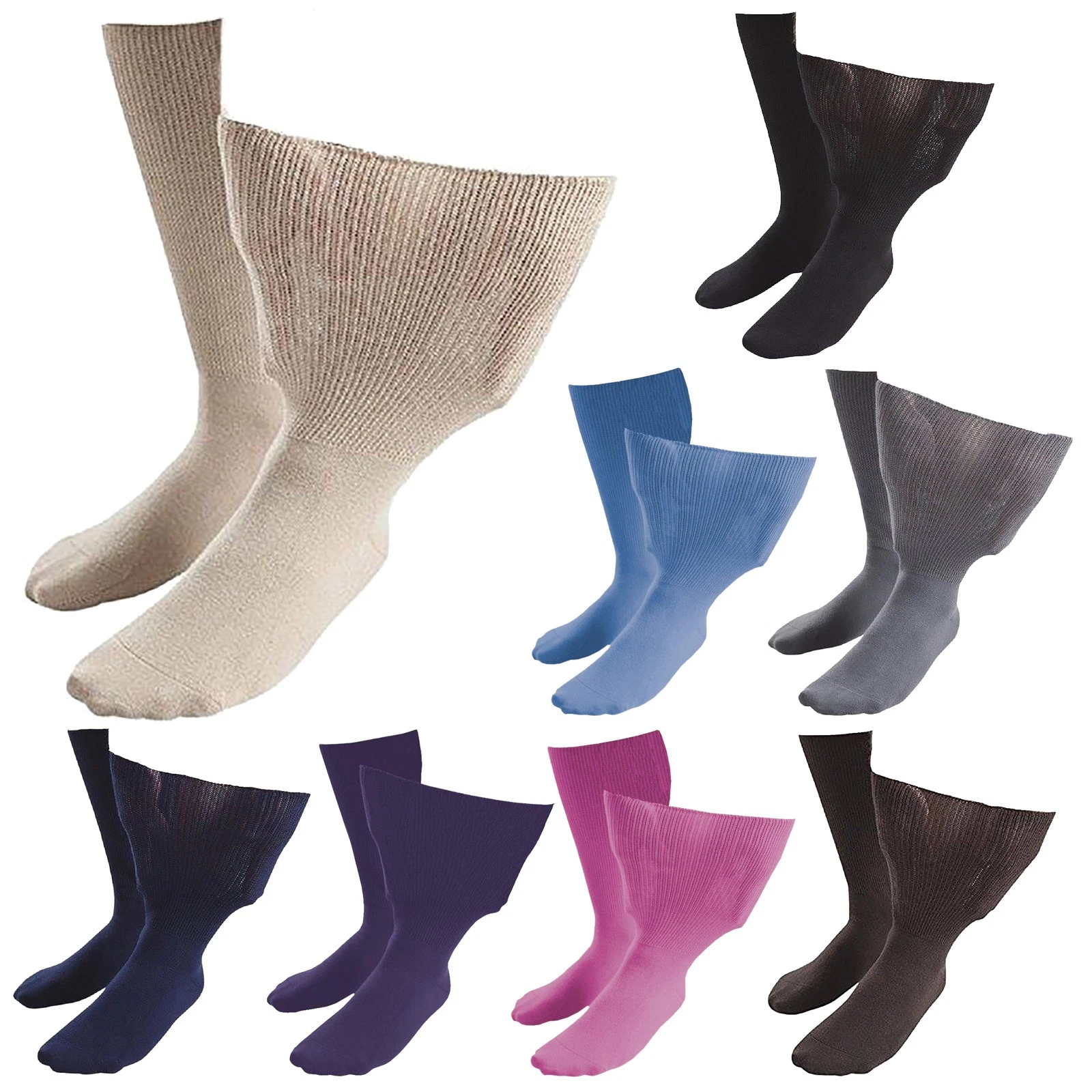 IOMI Footnurse - Mens Womens Unisex Extra Wide Loose Fit Stretch Oedema Socks