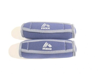 RBX Hand Walking Weights Pair of 1 Lb Sport Soft Sand Bag Cloth Blue/Gray