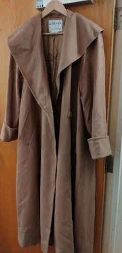 Jaegar Womens Long Coat  Camel Brown Soft Wool And Cashmere VGC Size 12