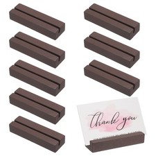 8 Pcs Wood Place Card Holders for Food Signs, Reddish Brown