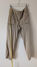 Women's Patagonia Elastic Waist Pants Tan Pockets Size L Drawstring Missing
