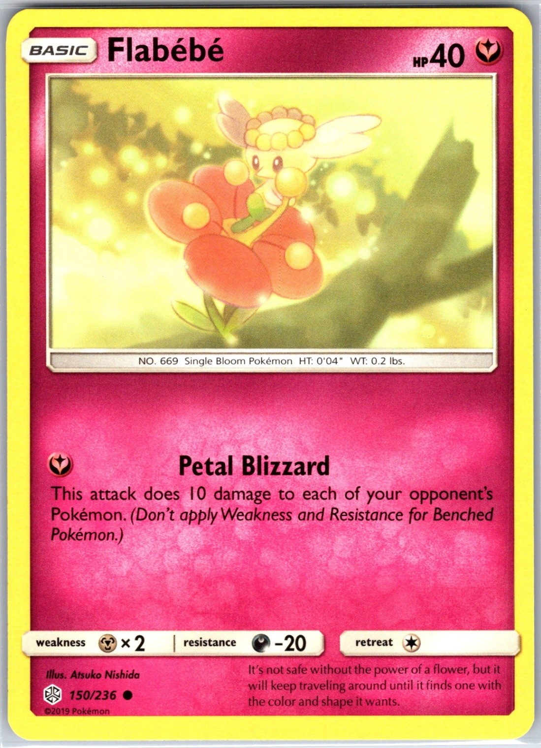 Flabebe 150/236 Common Regular Card SM - Cosmic Eclipse Pokemon TCG NM
