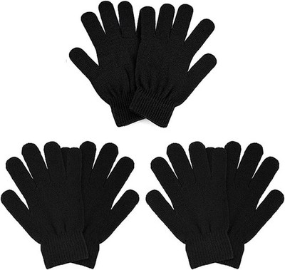 3 Pairs Winter Magic Gloves for Men Women Warm Stretchy Knit Gloves Gift Set