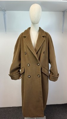Max Mara 101801 Women's Madame Icon Coat OVERSIZED Brown Trench Size US 14