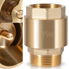 One Way Brass Check Valve 1-1/4" for Well Pump Irrigation Water Supply System