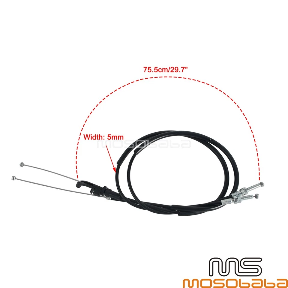 Black Motocycle Throttle Cable Wires line Fit For Kawasaki Ninja 250R 2008-2012 - Image 2 of 4