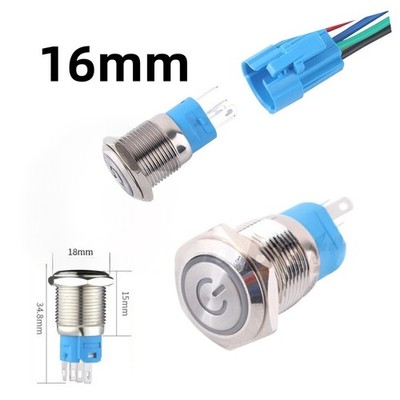 Drucktaster Druckschalter Schalter Button Hupe Switch Tastend 220V / 3A Ø16mm
