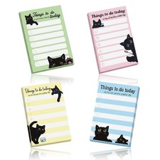4 Pads Cute Cat Sticky Notes 4x6 Funny Animal Post it Notes Notepads