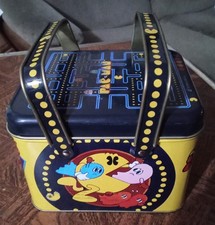  Pac-Man Lunch Box 1980 Picnic Style Midway Bally Arcade Basket Tin Vintage