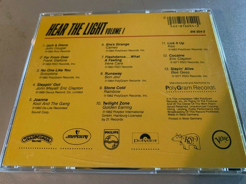 Hear the Light Volume 1 CD West Germany Scorpions Kiss Eric Clapton gray face - Zdjęcie 2 z 4