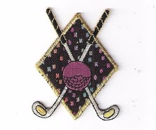 2 5/8" Golf Crossed Clubs Badge embroidery patch