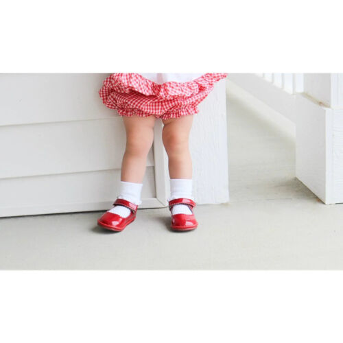 Scarpe L'Amour Neonato Cara Patent Rosso Pelle Smerlata Mary Jane - Foto 3 di 3