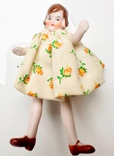 Antique German Bisque Porcelain Dollhouse Mini Doll