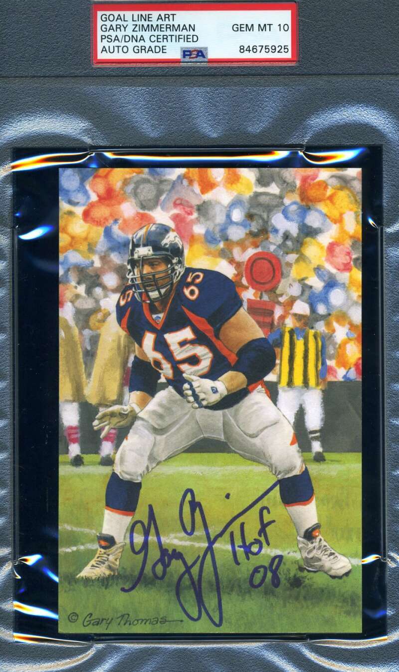 Gary Zimmerman Gem Mint 10 PSA DNA Slabbed Signed Goal Line Autograph GLAC