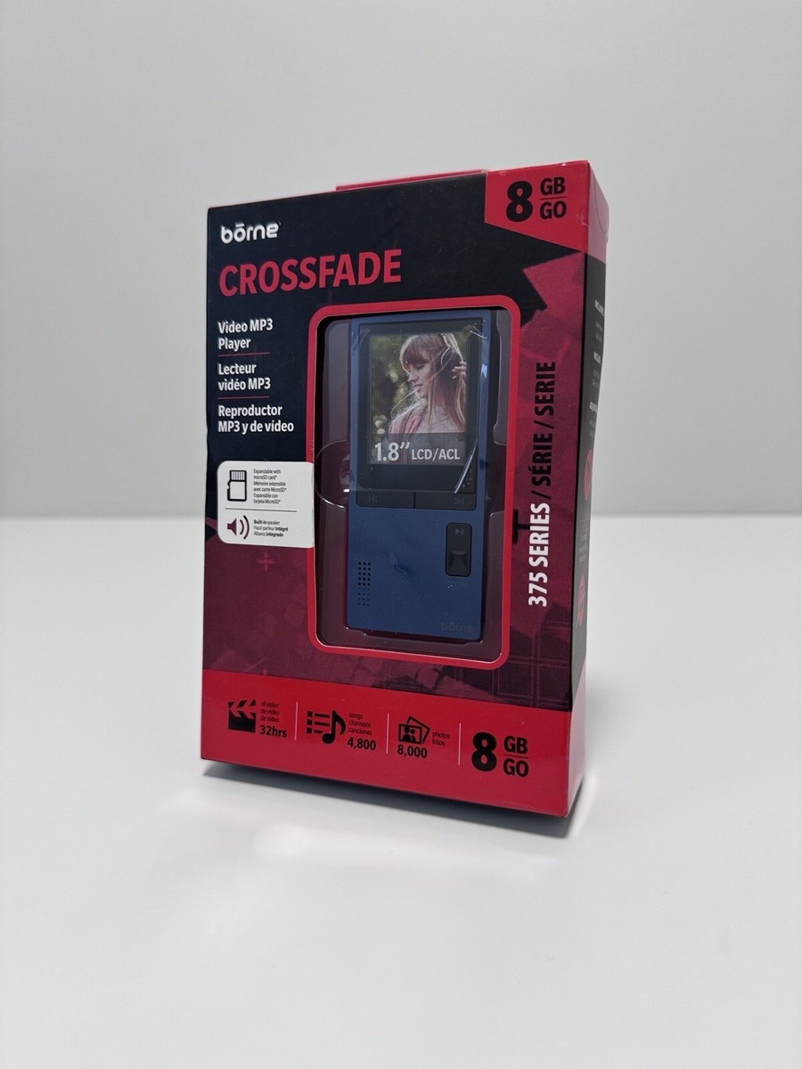 Borne Crossfade Video MP3 Player 375 Series [ BLUE 8GB ] NEW
