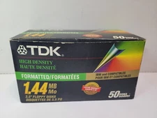 TDK 1.44 MB formatted floppy discs ( 50 )   OPEN BOX     ( B306 )