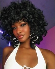 Curly Afro Wigs With Bangs Short Kinky Curly Wigs For Black Women Black Natural