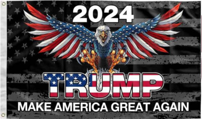 3X5 TRUMP 2024 MAGA USA EAGLE FLAG BANNER MAKE AMERICA GREAT AGAIN FLAG BANNER
