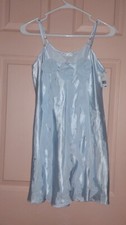 Brand New Flora Blue Small Polyester Spaghetti Strap Night Gown