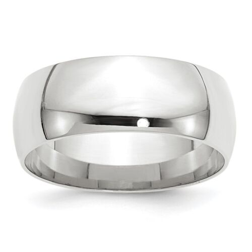 14k White Gold 8mm Wedding Band Ring Gift for Women Men - Picture 1 of 4