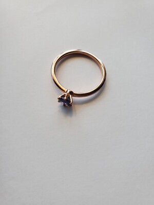 Tanzanite .50 ctw ss925 rose gold plated size 8